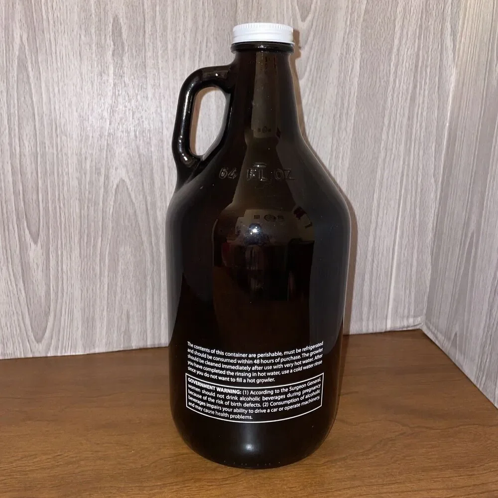 Fish Paws Marketplace Amber Glass Growler 64 Oz. Screw On Lid Arnold MD